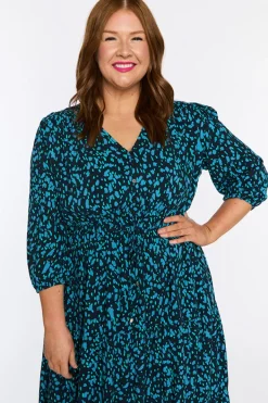 Lorraine Fit & Flare Dresses | Maxi Dresses*Adeline Teal Dash Dress