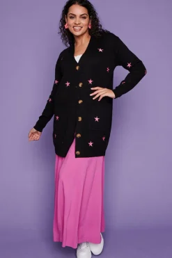 Lorraine Designs Knits & Cardigans*Angela Black Star Cardi