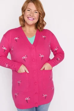 Lorraine Designs Knits & Cardigans*Angela Pink Flamingo Cardi
