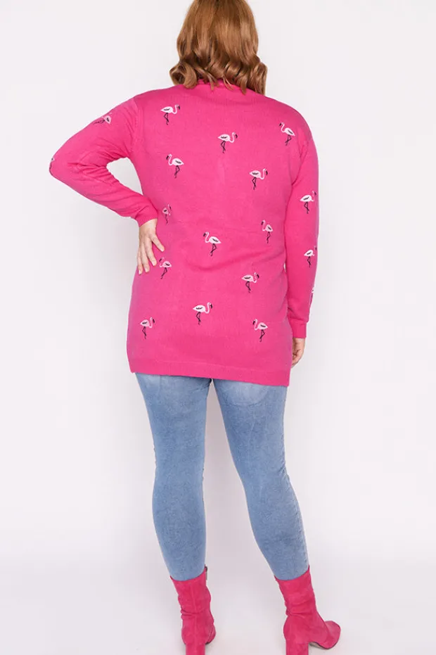 Lorraine Designs Knits & Cardigans*Angela Pink Flamingo Cardi