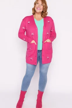 Lorraine Designs Knits & Cardigans*Angela Pink Flamingo Cardi