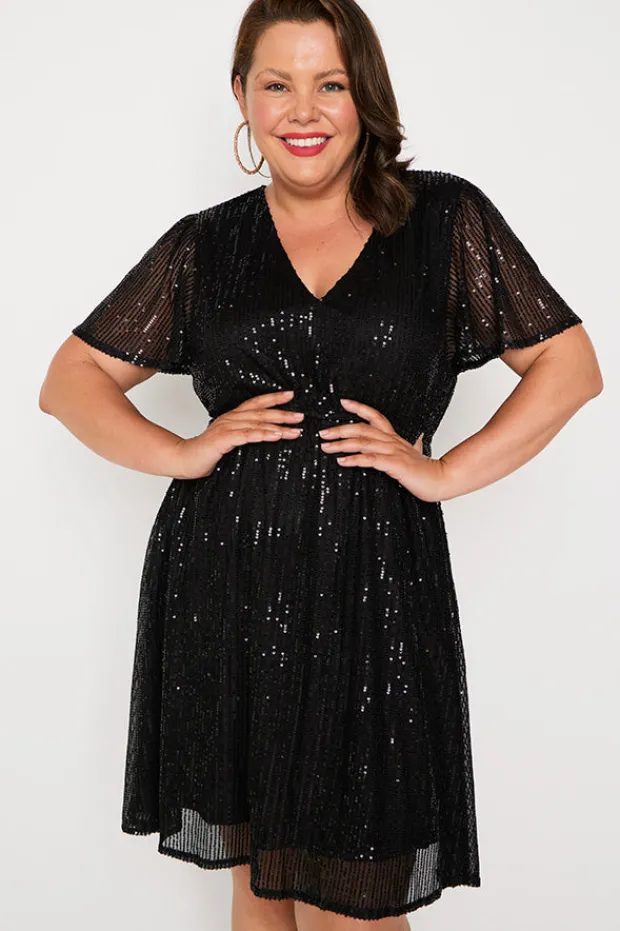 Lorraine Designs Sequin Dresses | Cocktail Dresses*Angelica Black Sequins Dress