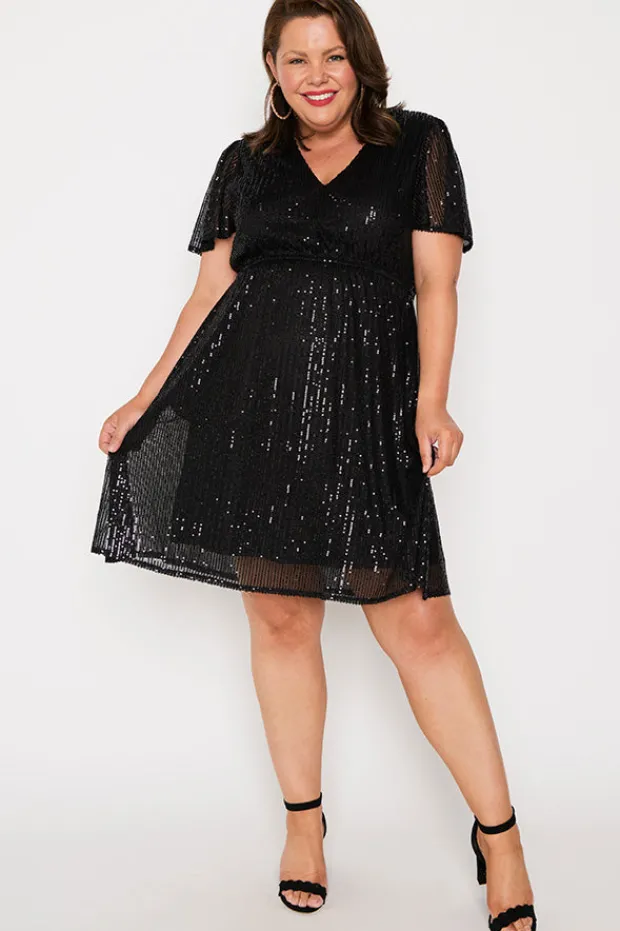 Lorraine Designs Sequin Dresses | Cocktail Dresses*Angelica Black Sequins Dress