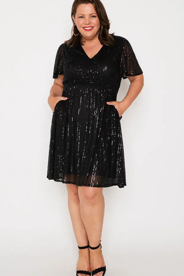 Lorraine Designs Sequin Dresses | Cocktail Dresses*Angelica Black Sequins Dress