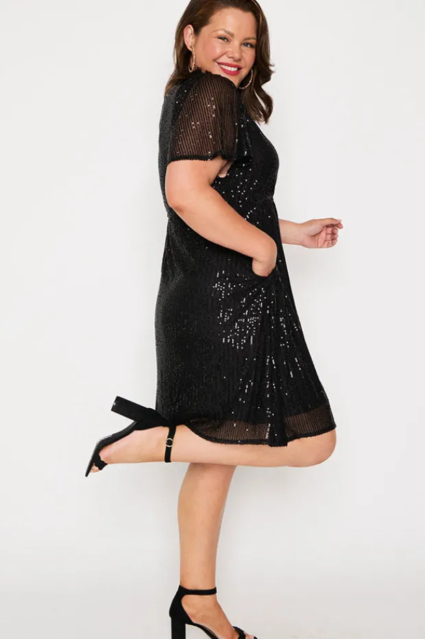 Lorraine Designs Sequin Dresses | Cocktail Dresses*Angelica Black Sequins Dress