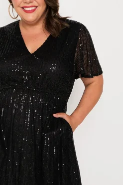 Lorraine Designs Sequin Dresses | Cocktail Dresses*Angelica Black Sequins Dress