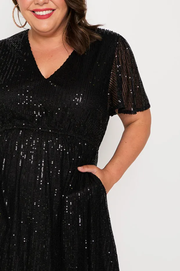 Lorraine Designs Sequin Dresses | Cocktail Dresses*Angelica Black Sequins Dress