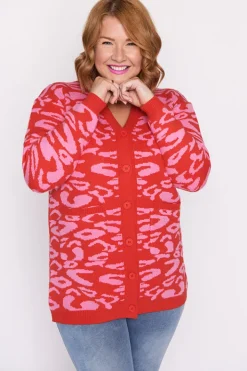 Lorraine Designs Knits & Cardigans*Angeline Pink Animal Cardigan