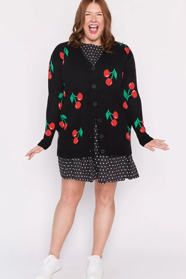Lorraine Designs Knits & Cardigans*Annalise Black Cherry Cardi