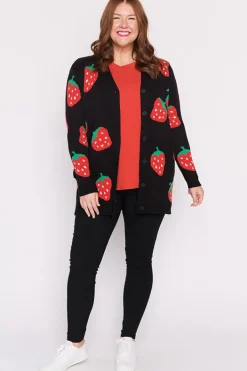 Lorraine Designs Knits & Cardigans*Annalise Black Strawberry Cardi