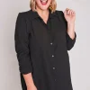 Lorraine Designs Tops | Shirt Dresses*Asher Black Longline Shirt