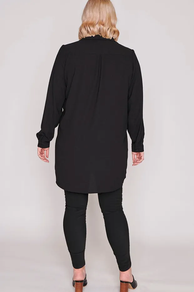 Lorraine Designs Tops | Shirt Dresses*Asher Black Longline Shirt