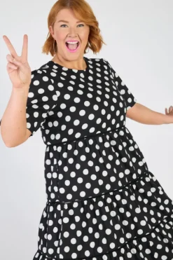 Lorraine Designs Loose Dresses | Casual Dresses*Aurelia Black & White Spots Maxi Dress