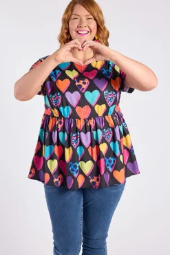 Lorraine Designs Tops*Betty Inky Hearts Top