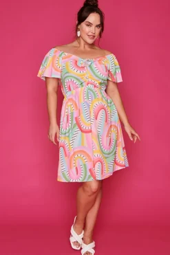 Lorraine Designs Off The Shoulder Dresses | Cocktail Dresses*Blake Rainbow Vibing Dress