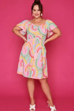 Lorraine Designs Off The Shoulder Dresses | Cocktail Dresses*Blake Rainbow Vibing Dress