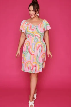 Lorraine Designs Off The Shoulder Dresses | Cocktail Dresses*Blake Rainbow Vibing Dress