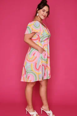 Lorraine Designs Off The Shoulder Dresses | Cocktail Dresses*Blake Rainbow Vibing Dress