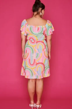 Lorraine Designs Off The Shoulder Dresses | Cocktail Dresses*Blake Rainbow Vibing Dress