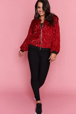 Lorraine Designs Jackets & Coats*Bling Red Sequins Jacket