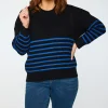 Lorraine Designs Knits & Cardigans*Bree Black/Cobalt Knit