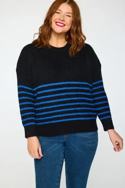 Lorraine Designs Knits & Cardigans*Bree Black/Cobalt Knit