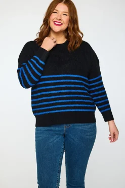 Lorraine Designs Knits & Cardigans*Bree Black/Cobalt Knit