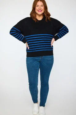 Lorraine Designs Knits & Cardigans*Bree Black/Cobalt Knit