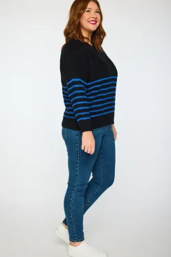 Lorraine Designs Knits & Cardigans*Bree Black/Cobalt Knit