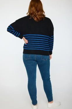 Lorraine Designs Knits & Cardigans*Bree Black/Cobalt Knit