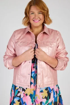 Lorraine Designs Jackets & Coats*Brigitta Pink Metallic Jacket
