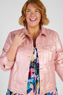 Lorraine Designs Jackets & Coats*Brigitta Pink Metallic Jacket