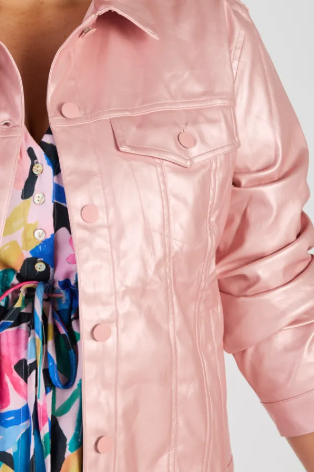 Lorraine Designs Jackets & Coats*Brigitta Pink Metallic Jacket