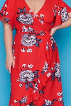 Little Party Dress Fit & Flare Dresses | Cocktail Dresses*Cassandra Red Floral Wrap Dress