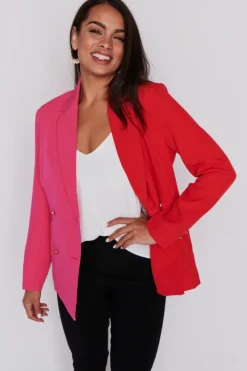 Lorraine Designs Jackets & Coats*Claire Pink & Red Blazer