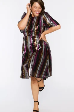 Lorraine Designs Sequin Dresses | Cocktail Dresses*Clare Berry Stripe Sequin Dress