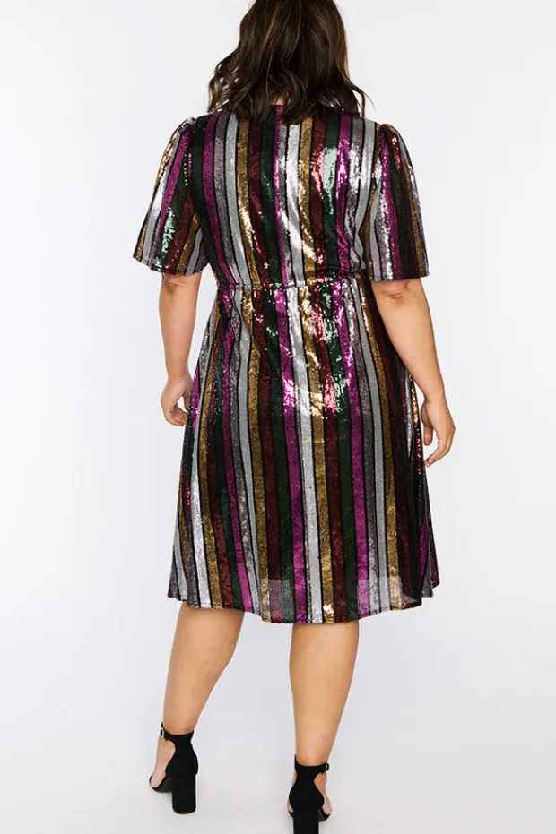 Lorraine Designs Sequin Dresses | Cocktail Dresses*Clare Berry Stripe Sequin Dress
