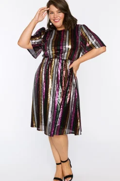 Lorraine Designs Sequin Dresses | Cocktail Dresses*Clare Berry Stripe Sequin Dress