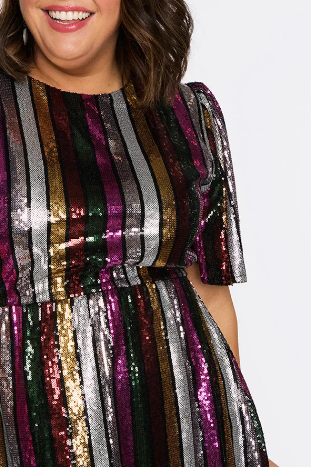 Lorraine Designs Sequin Dresses | Cocktail Dresses*Clare Berry Stripe Sequin Dress