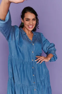 Lorraine Designs Casual Dresses | Shirt Dresses*Clermont Blue Denim Dress