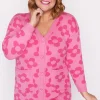 Lorraine Designs Knits & Cardigans*Clover Pink Daisy Cardi