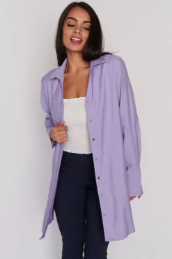 Lorraine Designs Tops | Shirt Dresses*Darcy Purple Long Shirt