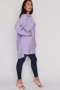 Lorraine Designs Tops | Shirt Dresses*Darcy Purple Long Shirt