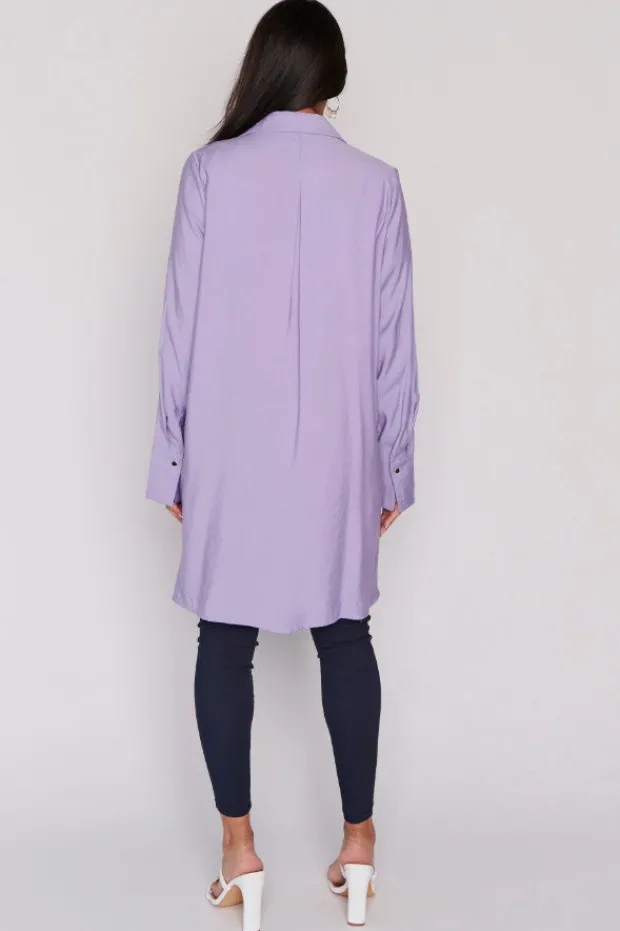 Lorraine Designs Tops | Shirt Dresses*Darcy Purple Long Shirt