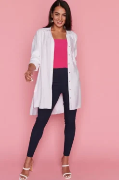 Lorraine Designs Tops | Shirt Dresses*Darcy White Long Shirt