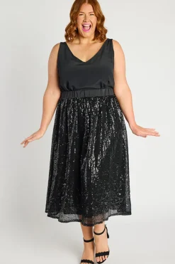 Lorraine Designs Skirts*Eras Black Sequin Skirt