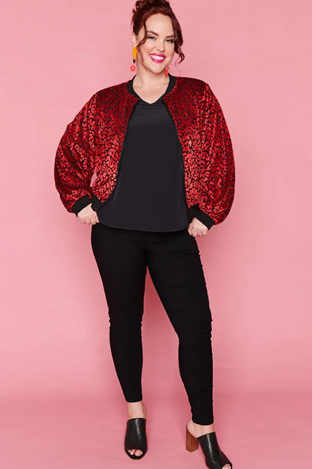 Lorraine Designs Jackets & Coats*Flashy Burning Red Jacket