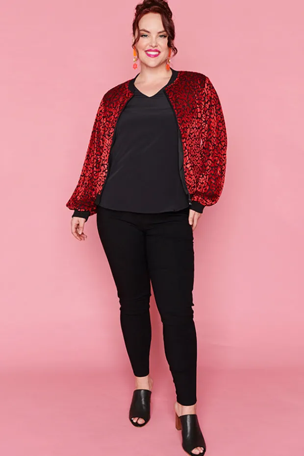 Lorraine Designs Jackets & Coats*Flashy Burning Red Jacket