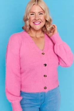 Lorraine Designs Knits & Cardigans*Fluffy Candy Pink Cardi