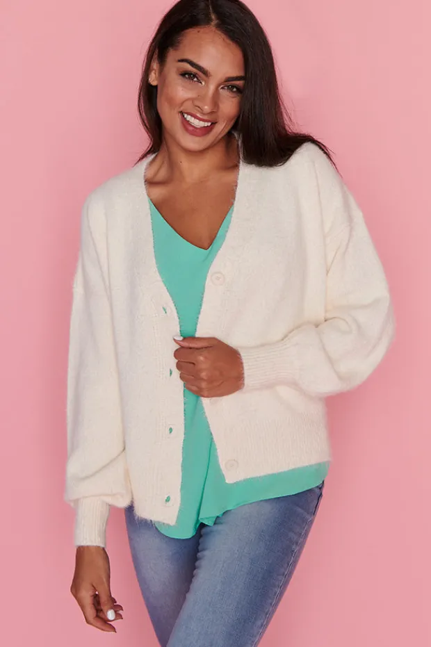 Lorraine Designs Knits & Cardigans*Fluffy Ivory Cardi